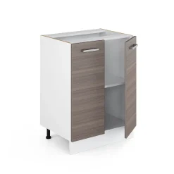 Vicco Meuble bas universel Gris 60cm avec portes, sans PT