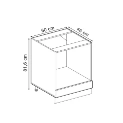 Vicco Meuble bas universel Rouge bordeaux Haute brillance 60cm avec grande niche, avec PT