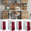 Vicco Meuble bas universel Rouge bordeaux Haute brillance 30cm avec porte, avec PT