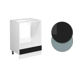 Vicco Meuble bas universel Noir Haute brillance 60cm avec grande niche, sans PT