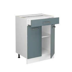 Vicco Meuble bas universel Bleu-gris 60cm avec tiroirs, sans PT