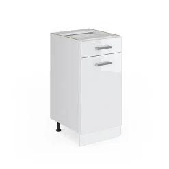 Vicco Meuble bas universel Blanc Haute brillance 40cm avec tiroir, sans PT