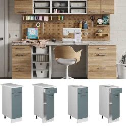Vicco Meuble bas universel Bleu-gris 30cm avec tiroir, sans PT
