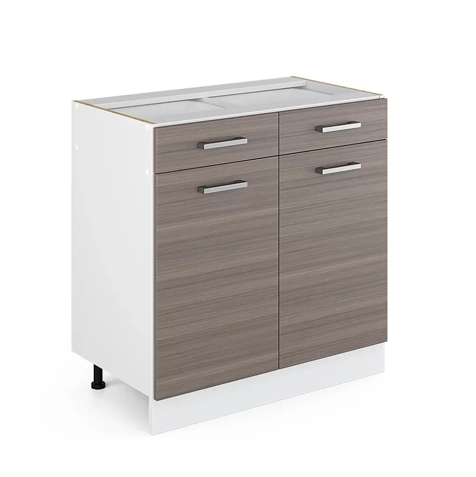 Vicco Meuble bas universel Gris 80cm avec tiroirs et portes, sans PT