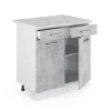 Vicco Meuble bas universel Béton 80cm avec tiroirs et portes, avec PT