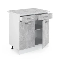 Vicco Meuble bas universel Béton 80cm avec tiroirs et portes, avec PT