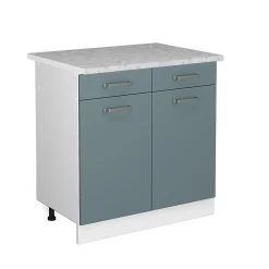 Vicco Meuble bas universel Bleu-gris 80cm avec tiroirs et portes, avec PT