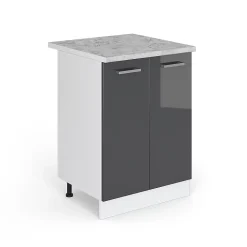 Vicco Meuble bas universel Anthracite Haute brillance 60cm avec portes, avec PT