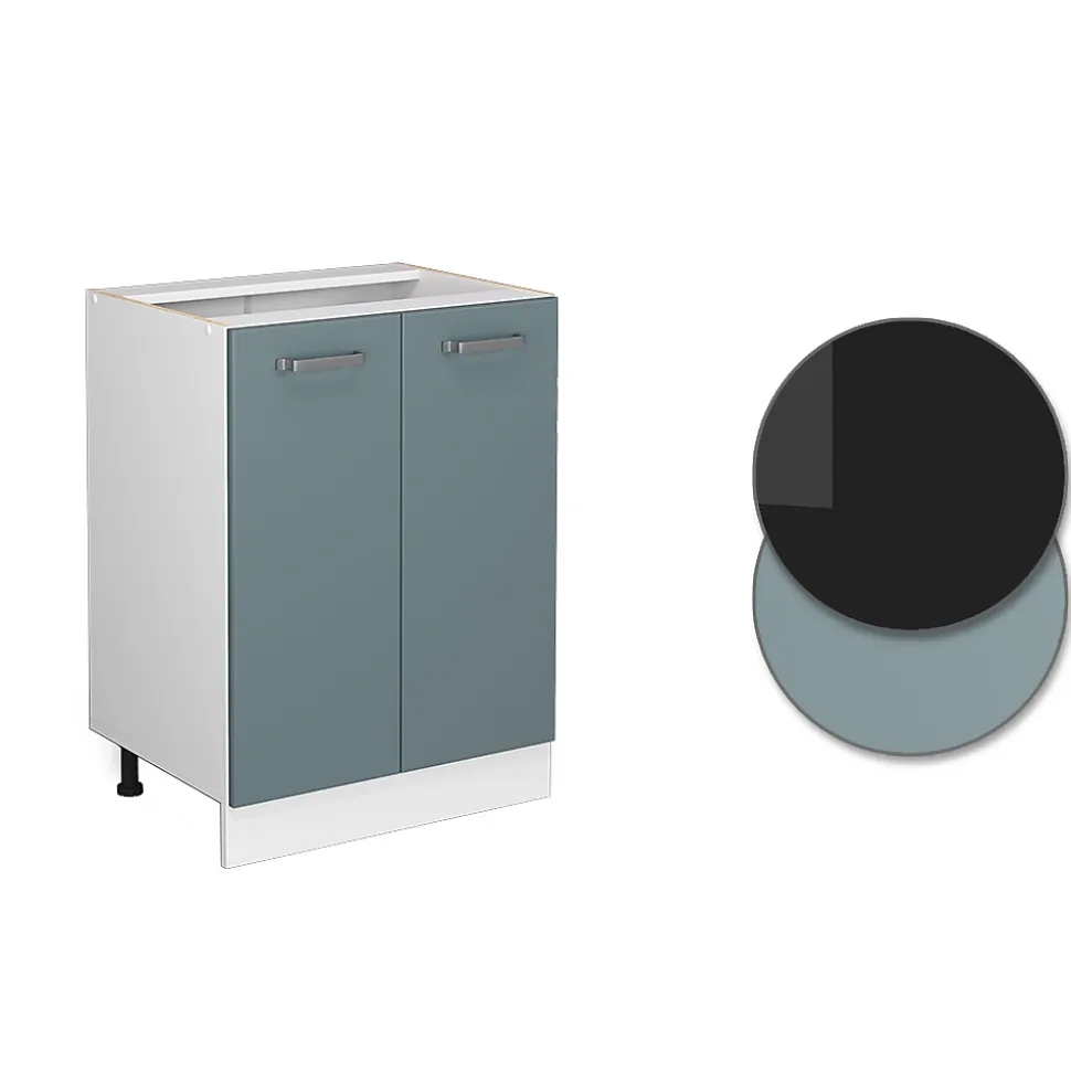 Vicco Meuble bas universel Bleu-gris 60cm avec portes, sans PT