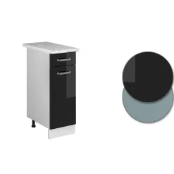 Vicco Meuble bas universel Noir Haute brillance 30cm avec tiroir, avec PT