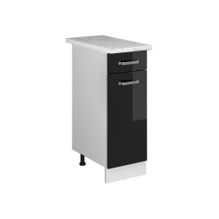 Vicco Meuble bas universel Noir Haute brillance 30cm avec tiroir, avec PT