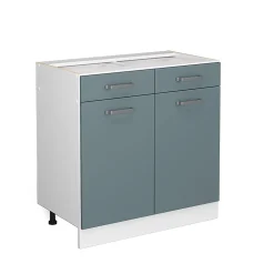 Vicco Meuble bas universel Bleu-gris 80cm avec tiroirs et portes, sans PT
