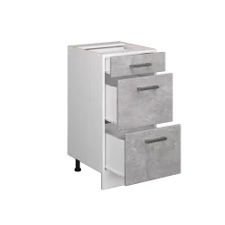 Vicco Meuble bas universel Béton 40cm avec tiroirs, sans PT