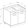 Vicco Meuble bas universel Béton 80cm avec tiroirs et portes, sans PT