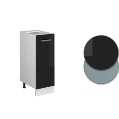 Vicco Meuble bas universel Noir Haute brillance 30cm avec porte, sans PT