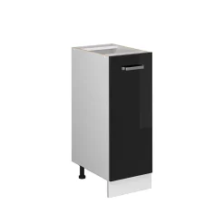 Vicco Meuble bas universel Noir Haute brillance 30cm avec porte, sans PT