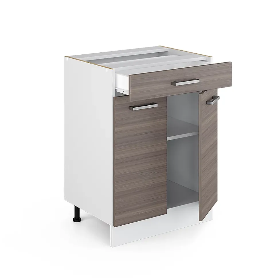 Vicco Meuble bas universel Gris 60cm avec tiroirs, sans PT