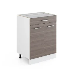Vicco Meuble bas universel Gris 60cm avec tiroirs, sans PT
