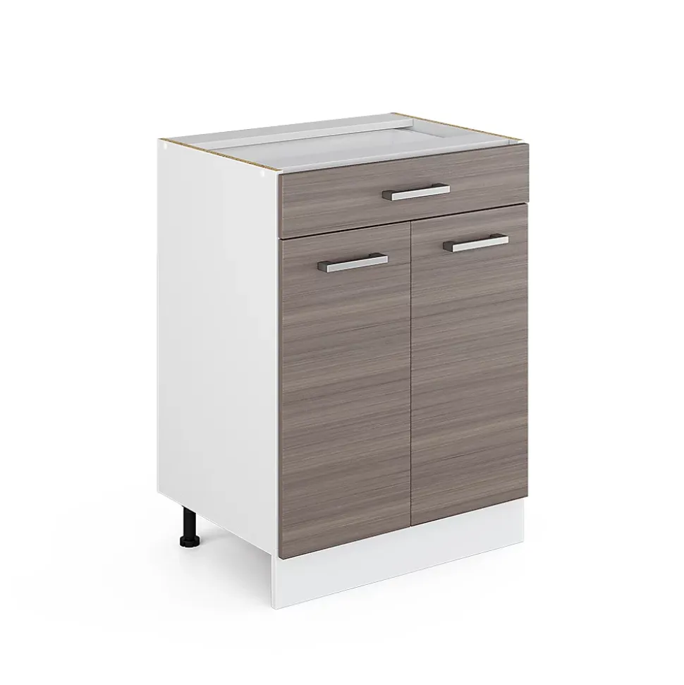 Vicco Meuble bas universel Gris 60cm avec tiroirs, sans PT