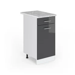 Vicco Meuble bas universel Anthracite Haute brillance 40cm avec tiroir, avec PT