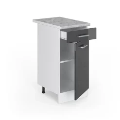 Vicco Meuble bas universel Anthracite Haute brillance 40cm avec tiroir, avec PT