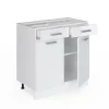 Vicco Meuble bas universel Blanc Haute brillance 80cm avec tiroirs et portes, sans PT