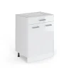 Vicco Meuble bas universel Blanc Haute brillance 60cm avec tiroirs, sans PT