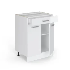 Vicco Meuble bas universel Blanc Haute brillance 60cm avec tiroirs, sans PT
