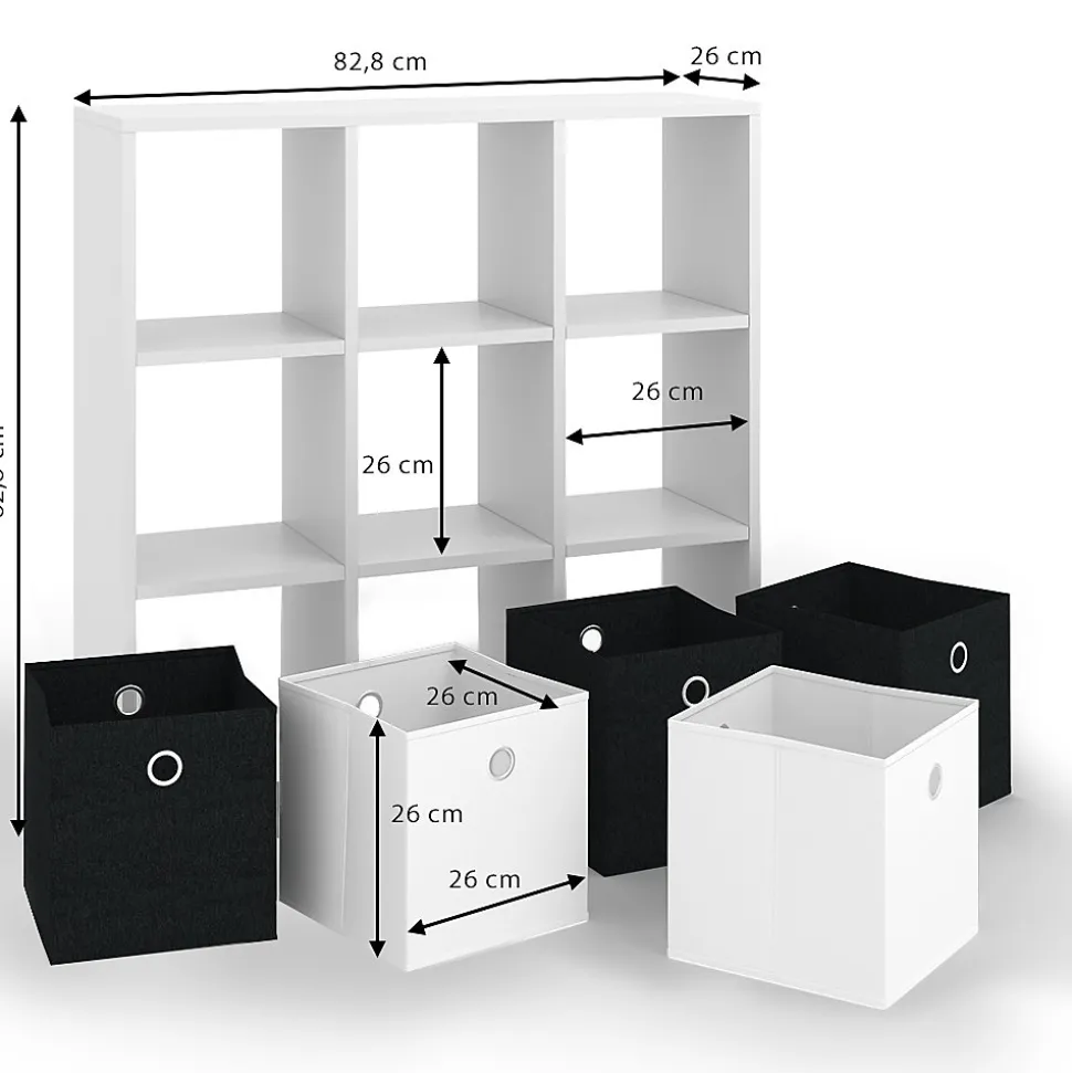 Vicco Meuble de rangement cube Blanc 82.8x82.8cm