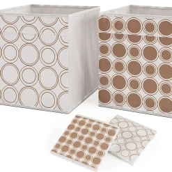 Vicco Meuble de rangement cube Blanc 72.6x72cm avec 4 boxes pliants opt.2