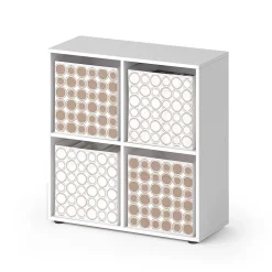 Vicco Meuble de rangement cube Blanc 72.6x72cm avec 4 boxes pliants opt.2
