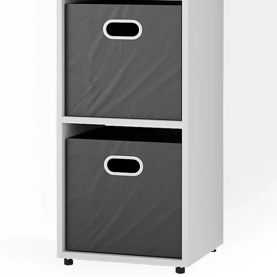 Vicco Meuble de rangement cube Blanc 142.5x36.2cm avec 2 boîtes pliantes
