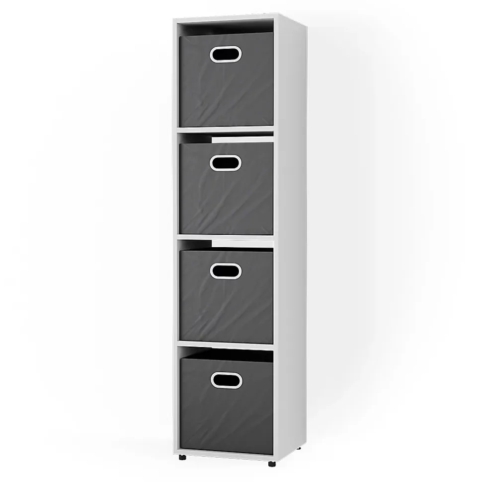 Vicco Meuble de rangement cube Blanc 142.5x36.2cm avec 2 boîtes pliantes