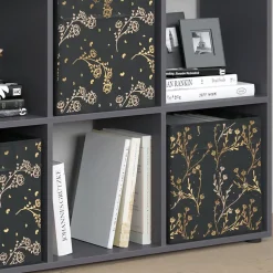 Vicco Meuble de rangement cube Noir 104x108cm avec 4 boxes pliants opt.2