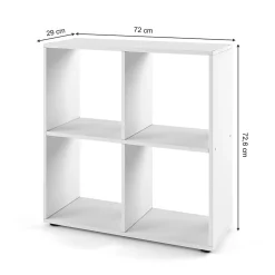Vicco Meuble de rangement cube Blanc 72.6x72cm