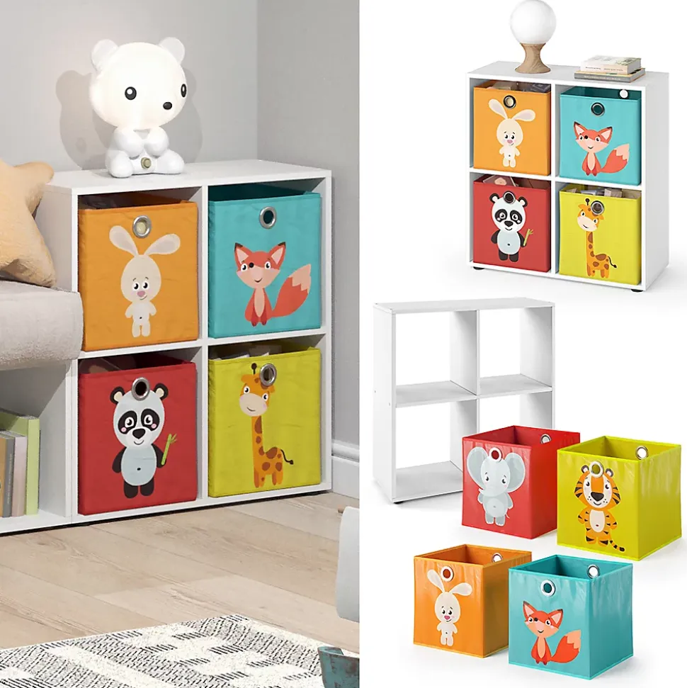 Vicco Meuble de rangement cube Blanc 72.6x72cm