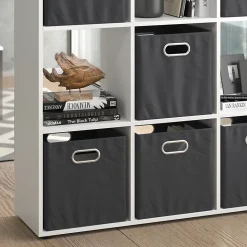 Vicco Meuble de rangement cube Blanc 104x108cm avec 6 boîtes pliantes