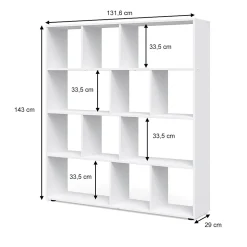 Vicco Meuble de rangement cube Blanc 131.6x143cm