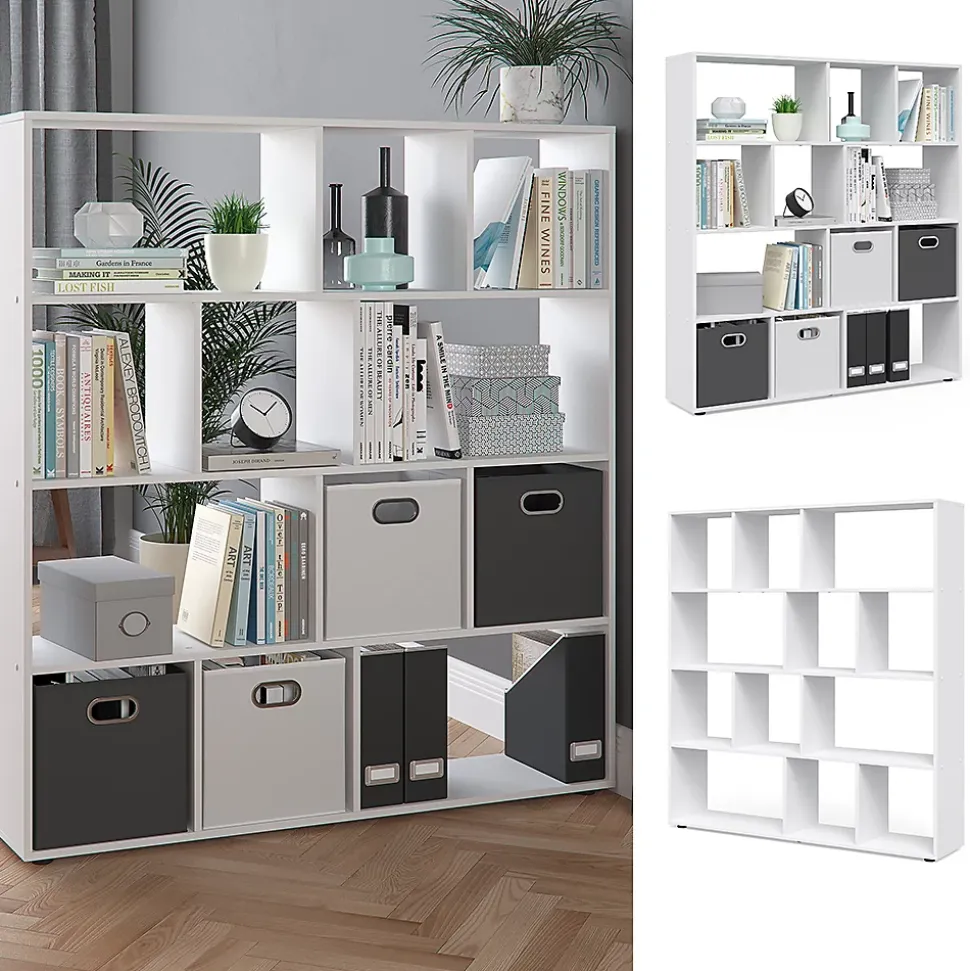 Vicco Meuble de rangement cube Blanc 131.6x143cm