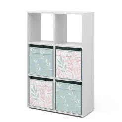 Vicco Meuble de rangement cube Blanc 72x107.8cm avec 4 boxes pliants opt.2