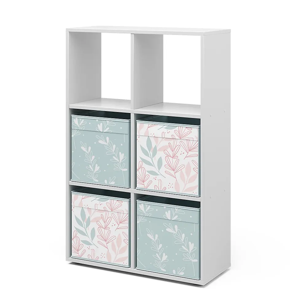 Vicco Meuble de rangement cube Blanc 72x107.8cm avec 4 boxes pliants opt.2