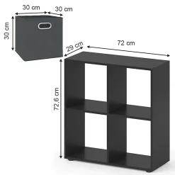Vicco Meuble de rangement cube Gris 72x72.6cm