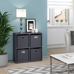 Vicco Meuble de rangement cube Gris 72x72.6cm
