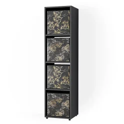 Vicco Meuble de rangement Noir 142.5x36.2cm avec 2 boxes pliants opt.1
