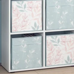 Vicco Meuble de rangement cube Blanc 72.6x72cm avec 4 boîtes pliantes opt.1