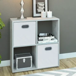 Vicco Meuble de rangement cube Béton 72.6x72cm