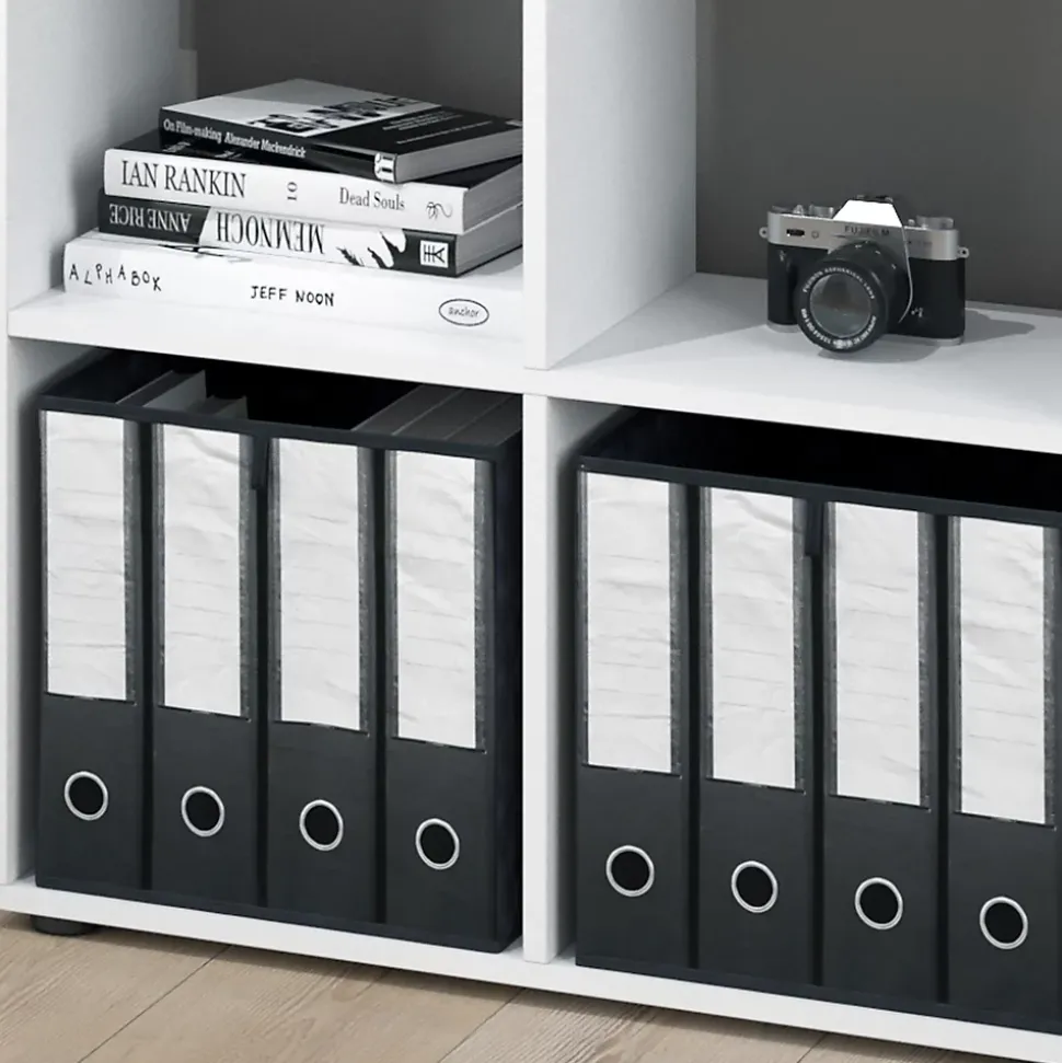 Vicco Meuble de rangement cube Blanc 72.6x72cm avec 2 boxes pliants
