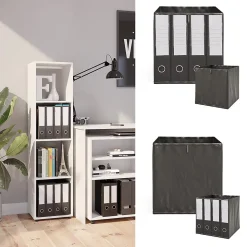 Vicco Meuble de rangement Blanc 142.5x36.2cm avec 2 boxes pliants opt.3