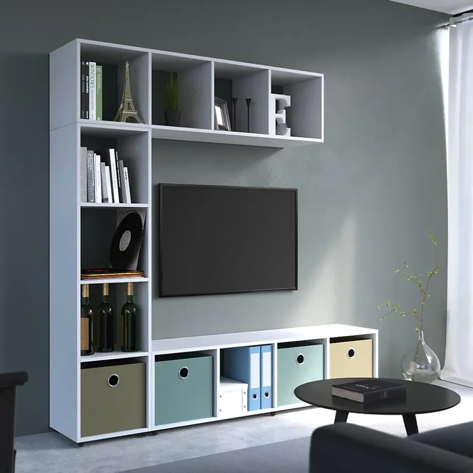 Vicco Meuble de rangement cube Blanc 142.5x36.2cm