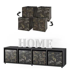 Vicco Meuble de rangement Noir 142.5x36.2cm avec 2 boxes pliants opt.2